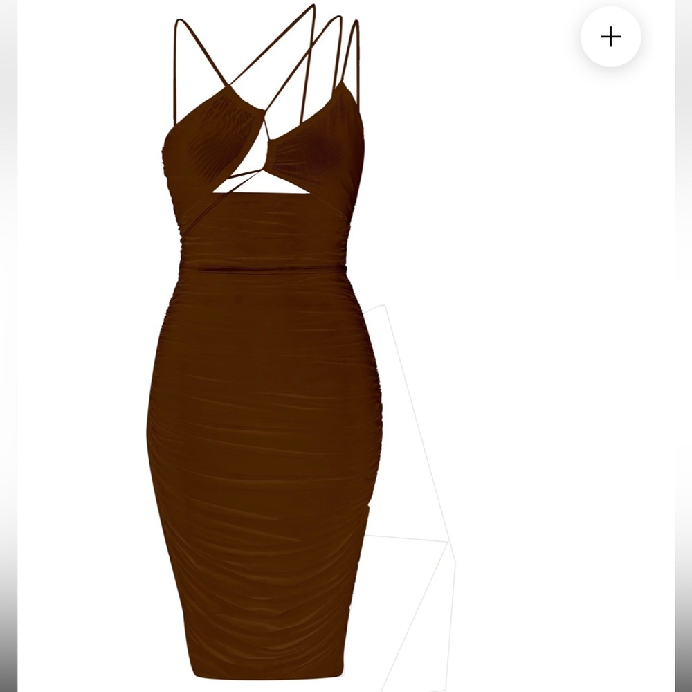 Leau Seoul Strap Mesh Midi Dress